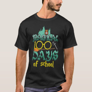 Camiseta Búho Mágico 100 Días de Magia Hechicero Feliz 100 