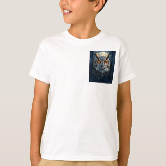 Camiseta Búho Místico Arte Acuarela | Búho de Luna en Bosqu