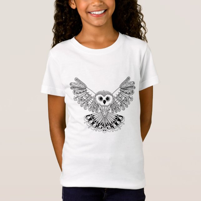 Camiseta Búho negro del estilo (Anverso)