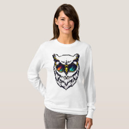 Camiseta Búho nevado pixelado