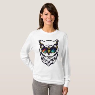 Camiseta Búho nevado pixelado