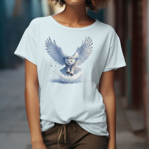 Camiseta Búho Nival en medio de un descenso en acuarela