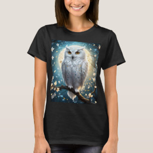 Camiseta Búho Nival Y Luna Con Destello,