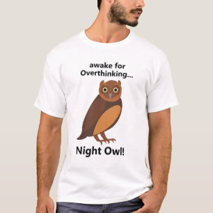 Camiseta Búho Nocturno Pensativo Divertido