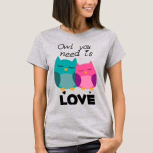 Camiseta Búho que necesitas es amor El día de San Valentín