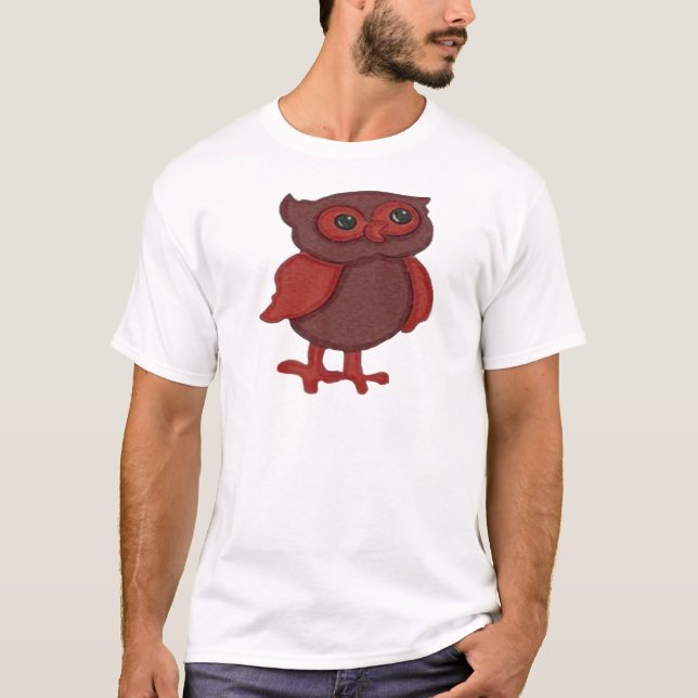 Camiseta Búho rojo lindo (Anverso)