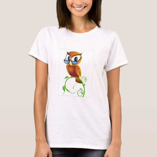 Camiseta Búho sabio con los vidrios (Anverso)