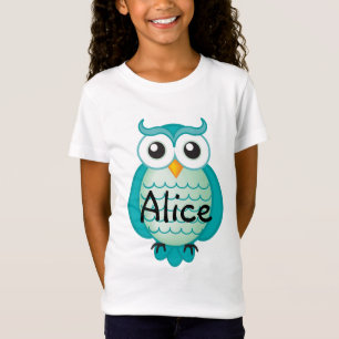 Camiseta Búho sabio de la aguamarina linda el   Guay