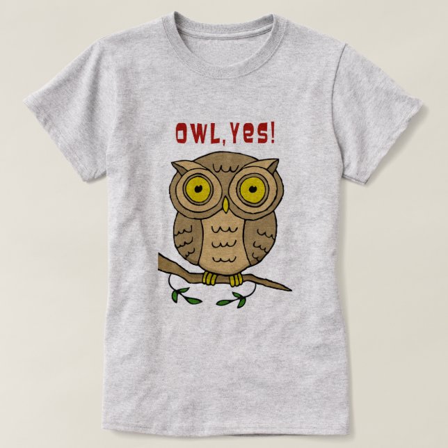 Camiseta ¡Búho, sí! (Diseño del anverso)