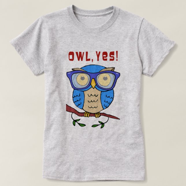 Camiseta ¡Búho, sí! (Diseño del anverso)