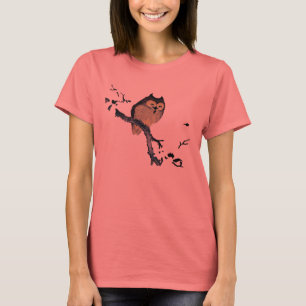 Camiseta Búho soñoliento del vintage