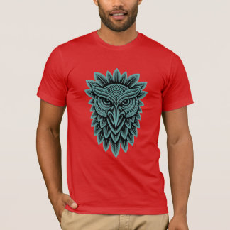 Camiseta Búho Tribal Geométrico de Cabeza de Fauna