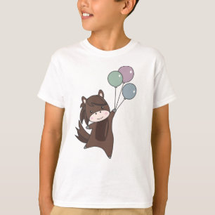 Camiseta Búho vuela Con Globos Animales Dulces Para Niños