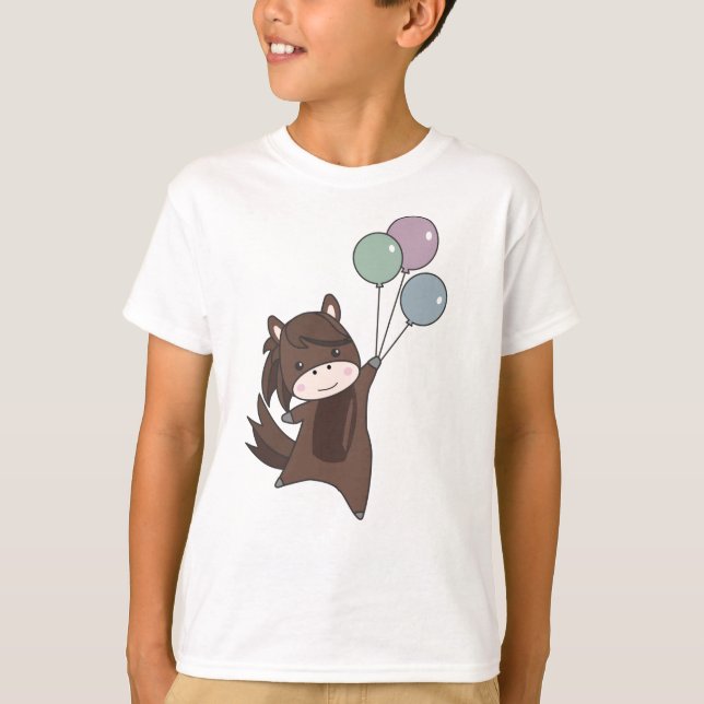 Camiseta Búho vuela Con Globos Animales Dulces Para Niños (Anverso)