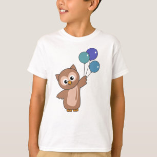 Camiseta Búho vuela Con Globos Animales Dulces Para Niños