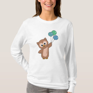 Camiseta Búho vuela Con Globos Animales Dulces Para Niños