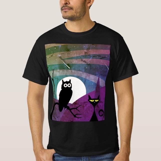 CAMISETA BUHO Y EL GATO (Anverso)
