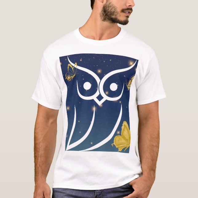 Camiseta Búho y mariposas (Anverso)