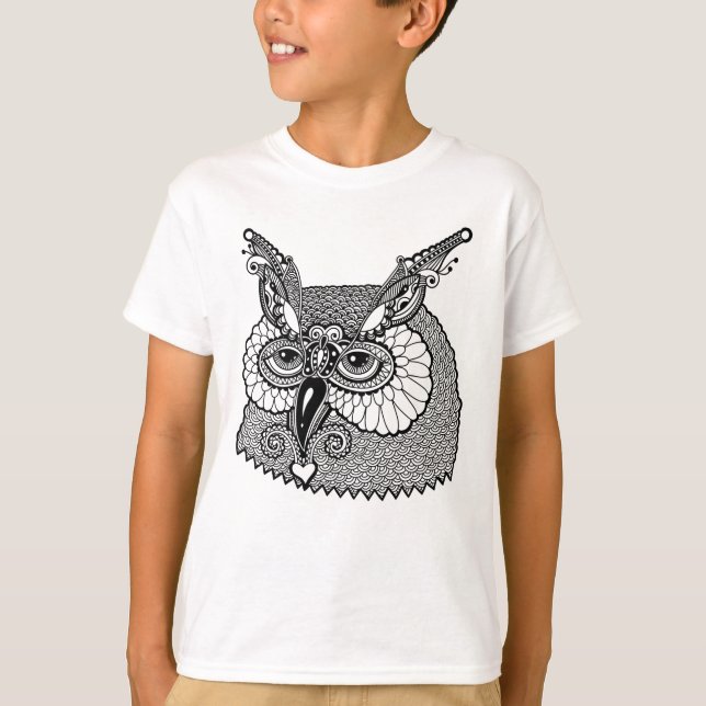Camiseta Búho Zendoodle principal (Anverso)