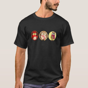 Camiseta Búhos Adorables Con Bufandas Búho
