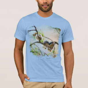 Camiseta Búhos Bebés Adorables - Fotografía de Búhos Cuernu