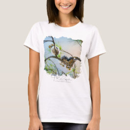 Camiseta Búhos Bebés Lindos En Ramas Vida Silvestre