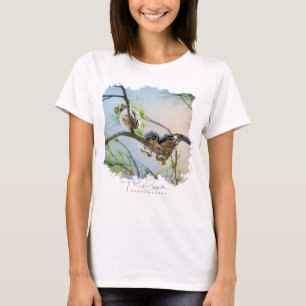 Camiseta Búhos Bebés Lindos En Ramas Vida Silvestre