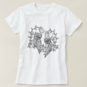 Camiseta Búhos de Amor en Flor