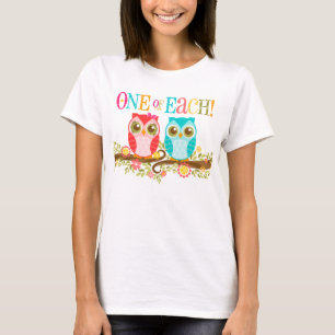 Camiseta ¡Búhos del bebé - uno de cada uno! Gemelos -