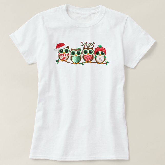 Camiseta Búhos del navidad (Diseño del anverso)