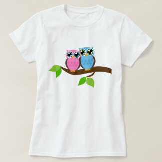 Camiseta Búhos románticos dulces