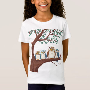 Camiseta Búhos sabios en una rama del bosque