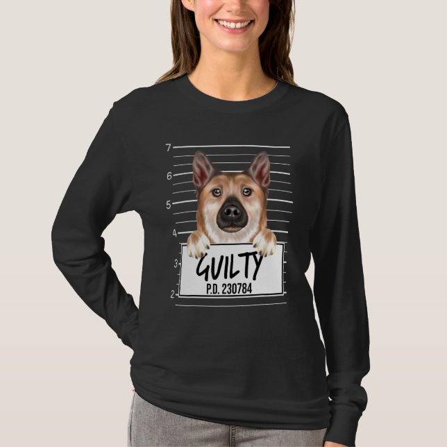 Camiseta Buhund Mugshot Guilty Dog (Anverso)