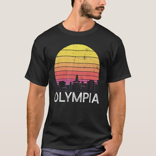 Camiseta Bui urbano vintage Retro Washington Olympia Skylin (Anverso)