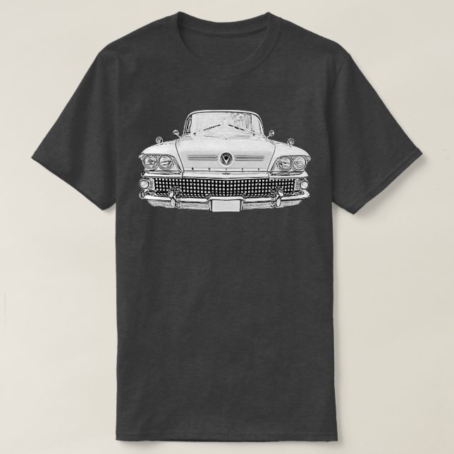Camiseta Buick Riviera Monocromo clásico de los años 1950 (Diseño del anverso)