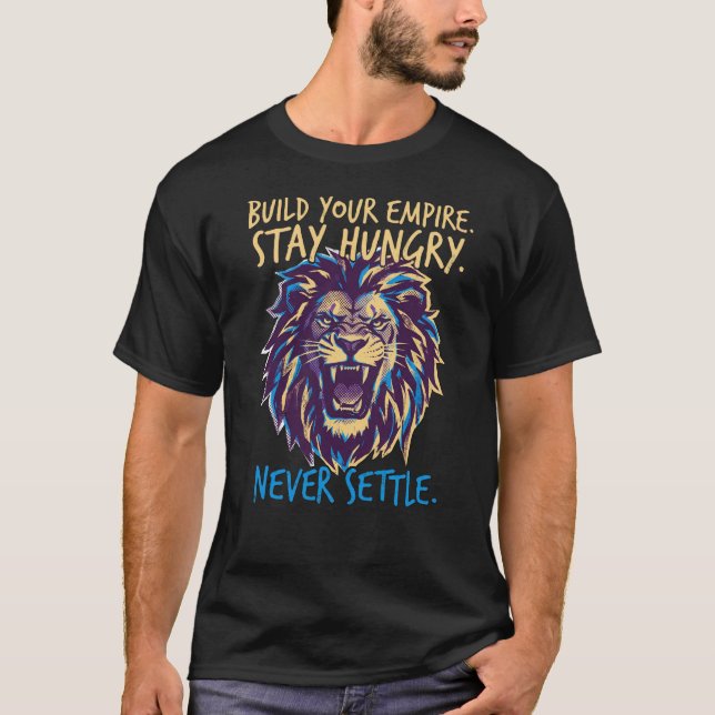 Camiseta Build Your Empire Lion – Vive Con Propósi (Anverso)