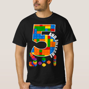 Camiseta Building Blocks Bricks 5 Year Old Awesome Birthday