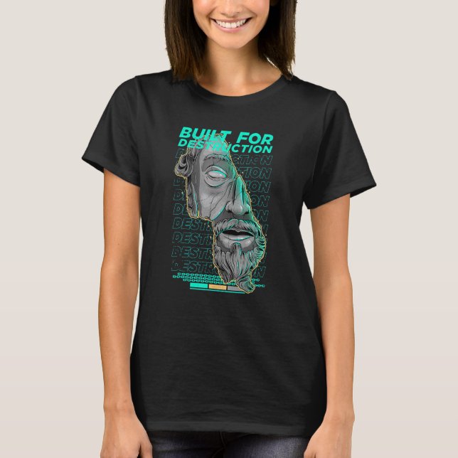 Camiseta Built for Destruction Vaporwave Greek Sculpture St (Anverso)
