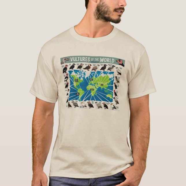 Camiseta Buitres del mapa del mundo (Anverso)