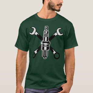 Camiseta Bujía coche garaje chica de carreras de motociclet