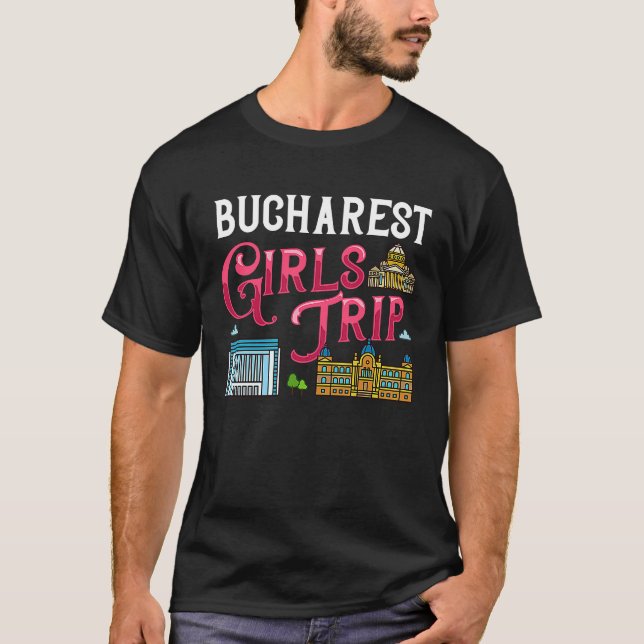 Camiseta Bukarest Rumanía ciudad mapa de viajes (Anverso)