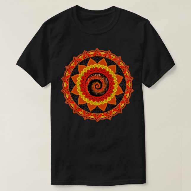 Camiseta Bukonia Sacred Geometry Naranja Sunflower Radial (Diseño del anverso)