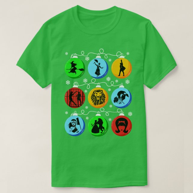 Camiseta Bulbos de Navidades de Broadway (Diseño del anverso)