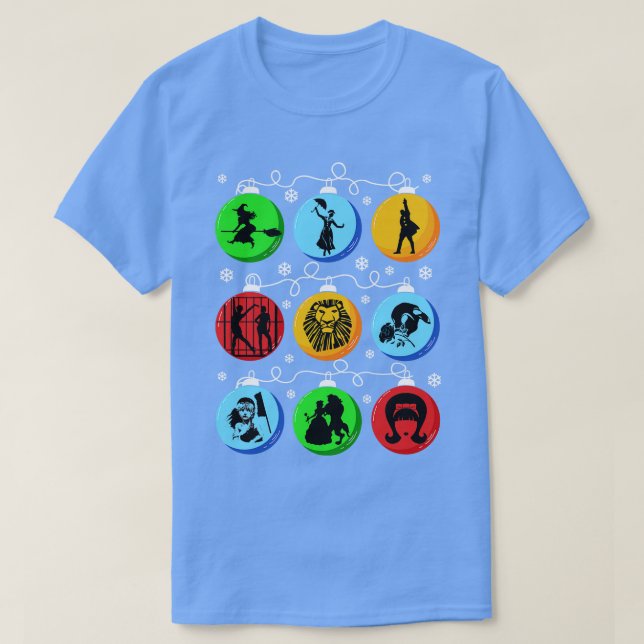 Camiseta Bulbos de Navidades de Broadway (Diseño del anverso)