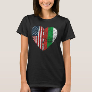 Camiseta Bulgar de bandera búlgara estadounidense corazón d