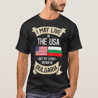 Camiseta Bulgaria Bandera Americana Estados Unidos Roots Re