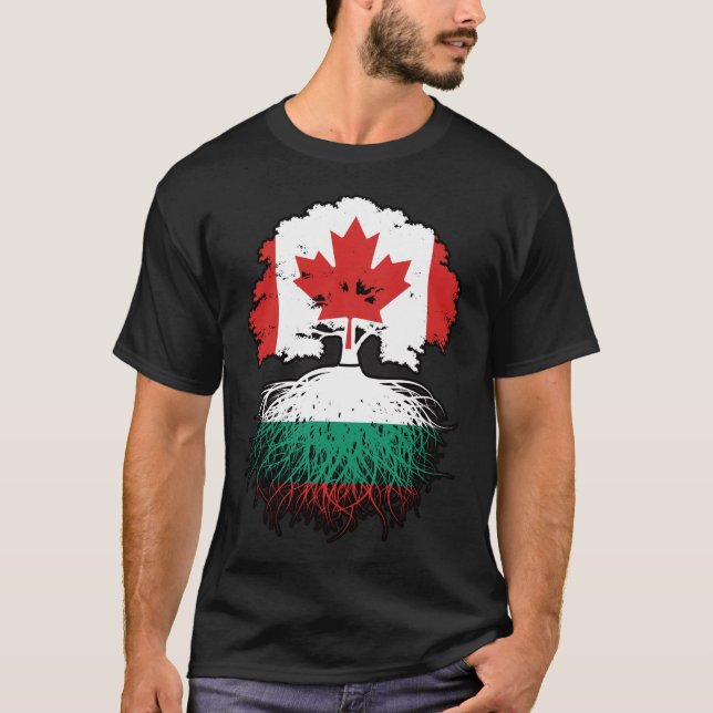 Camiseta Bulgaria Bandera de raíces de árbol canadiense búl (Anverso)