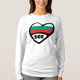Camiseta Bulgaria Código de país Corazón de bandera, BGR