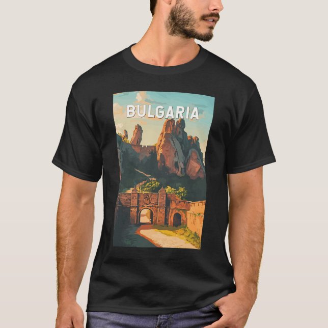 Camiseta Bulgaria Ilustracion Viaje Arte Vintage (Anverso)