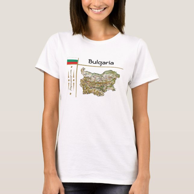 Camiseta Bulgaria Mapa + Bandera + Título (Anverso)